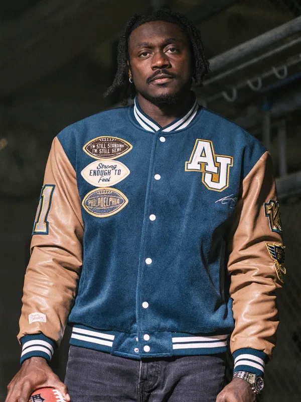 Philadelphia Eagles AJ Brown Wool Varsity Jacket
