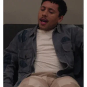 Abbott Elementary S05 Ice Blue Patchwork Jacket