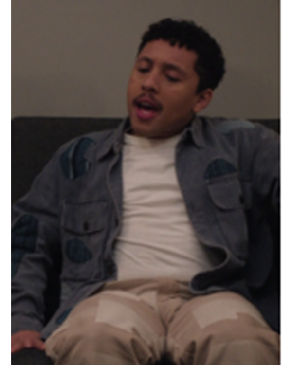 Abbott Elementary S05 Ice Blue Patchwork Jacket