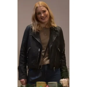 Alexandra Breckenridge Classic Black Biker Leather Jacket