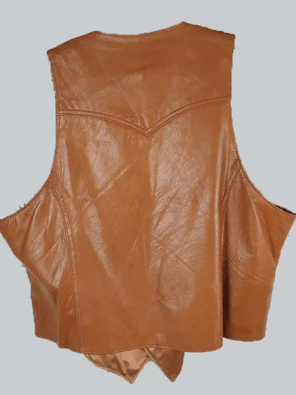 Charley Crockett Cowboy Unisex Leather Vest - Image 3