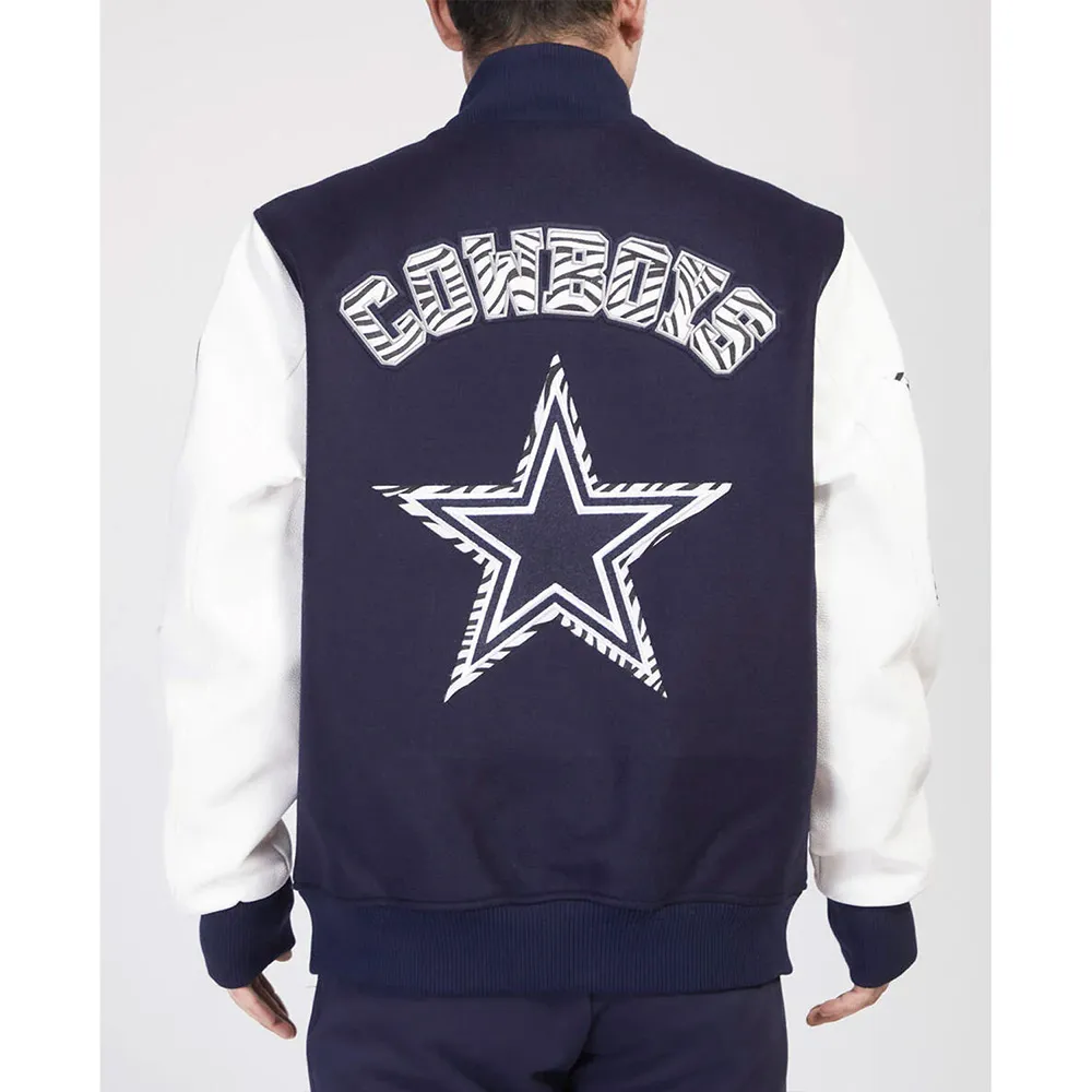 Animal Patches Dallas Cowboys Navy Varsity Jacket - Image 2
