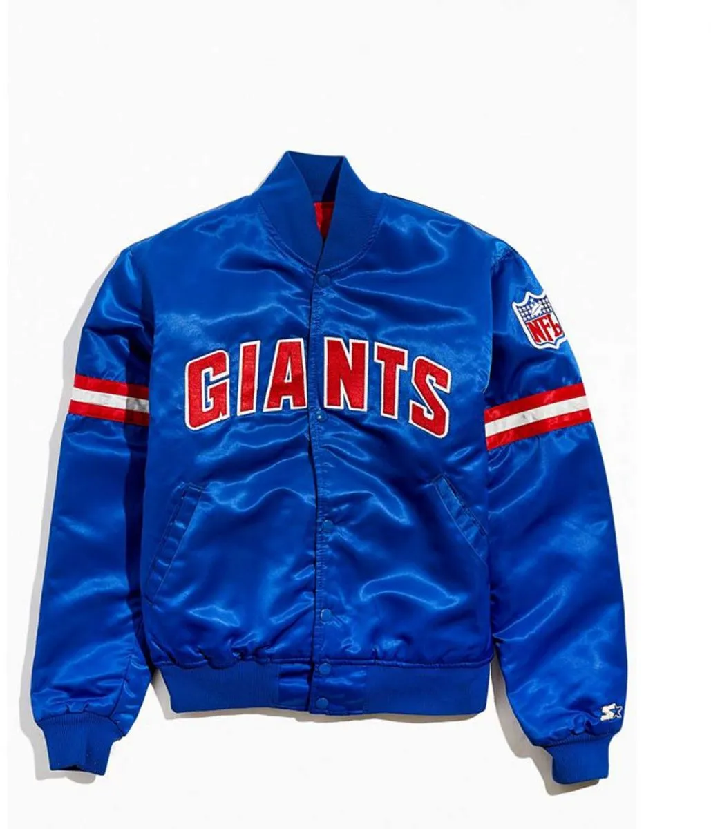 Royal Blue Giants New York Satin Jacket - Image 2