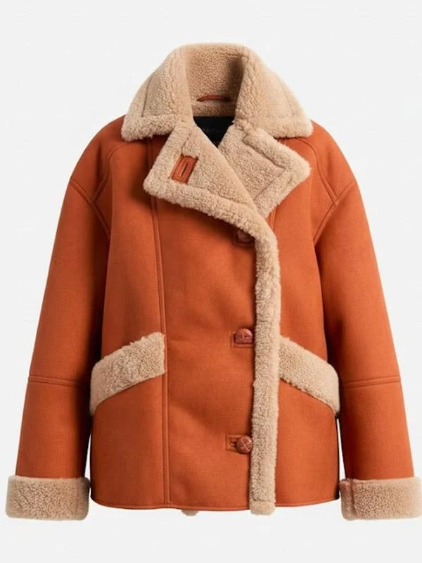César Verneuil ICI TOUT COMMENCE Shearling Car Coat - Image 3