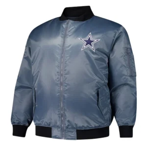 Charcoal Bomber Dallas Cowboys Full-Zip Jacket