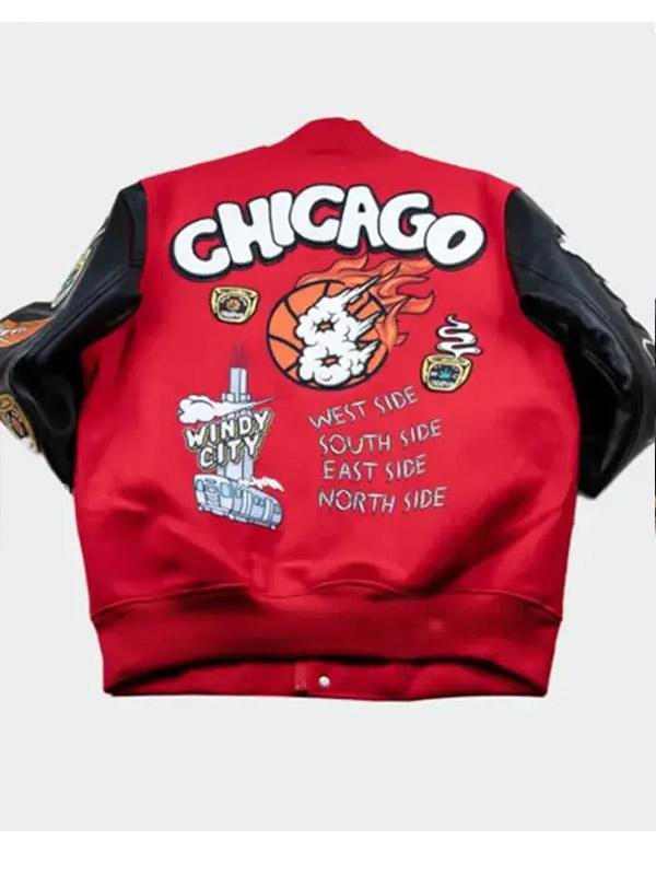 CHI Windy City Red and Black Varsity Jacket - Image 2