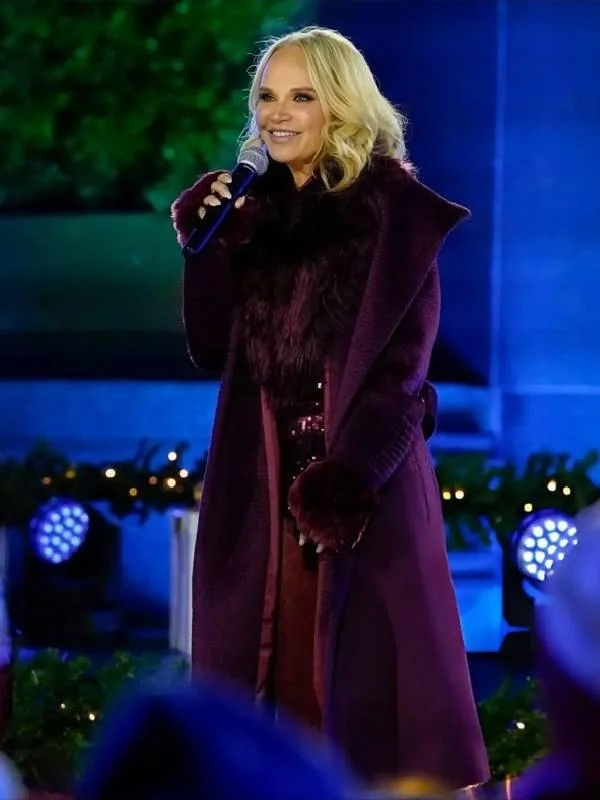 Christmas In Rockefeller Kristin Chenoweth Purple Coat - Image 2