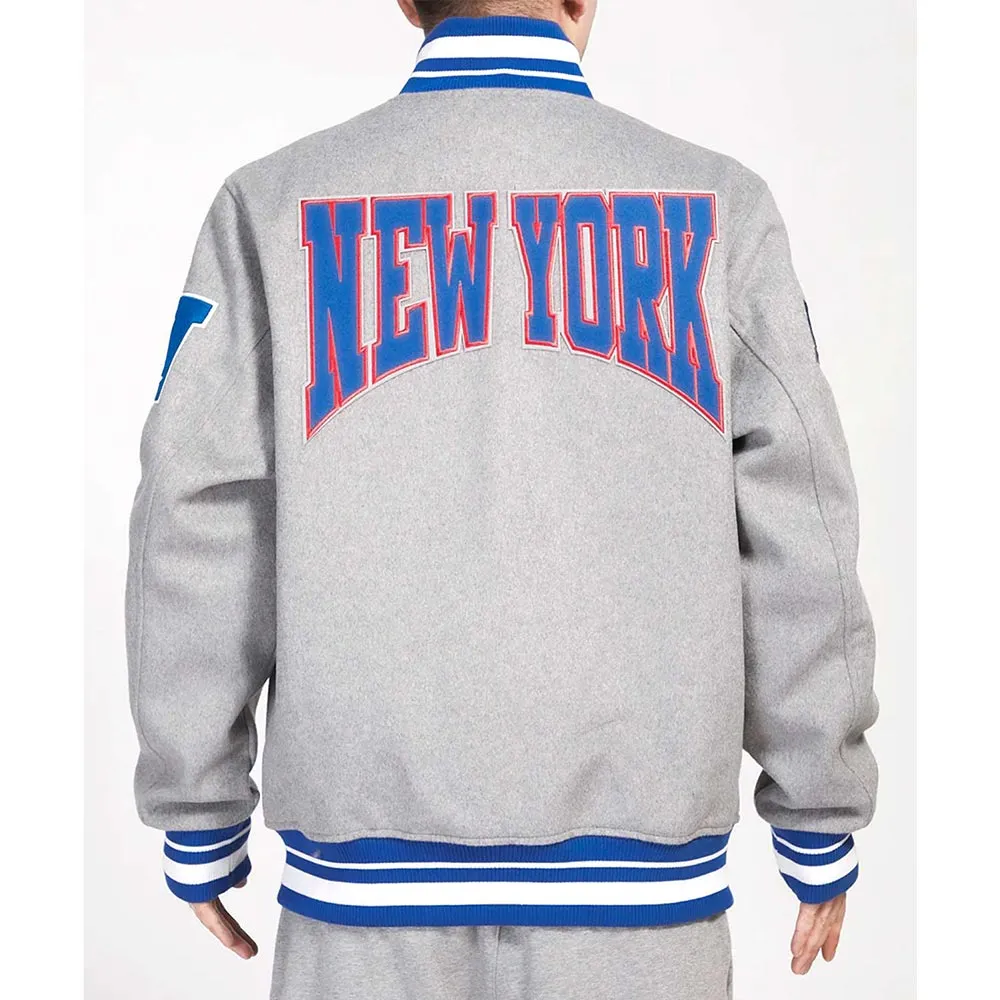 Crest Emblem NY Giants Gray Varsity Wool Jacket - Image 2