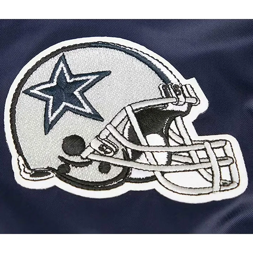 Dallas Cowboys Championship Navy Blue Satin Jacket - Image 5