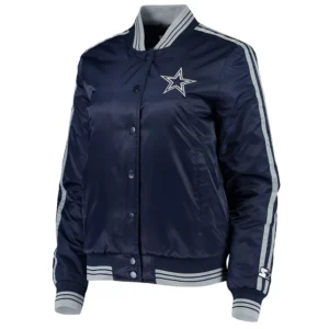 Dallas Cowboys Navy Blue Overtime Satin Jacket