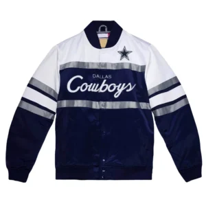 Dallas Cowboys Navy/White Special Script Satin Jacket