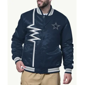 Dallas Cowboys Shock Wave Navy Satin Jacket