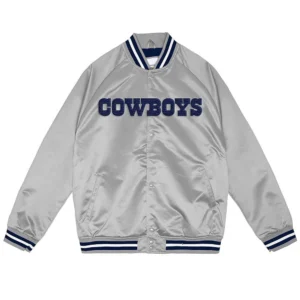 Dallas Cowboys Silver Lightweight Satin Jacket