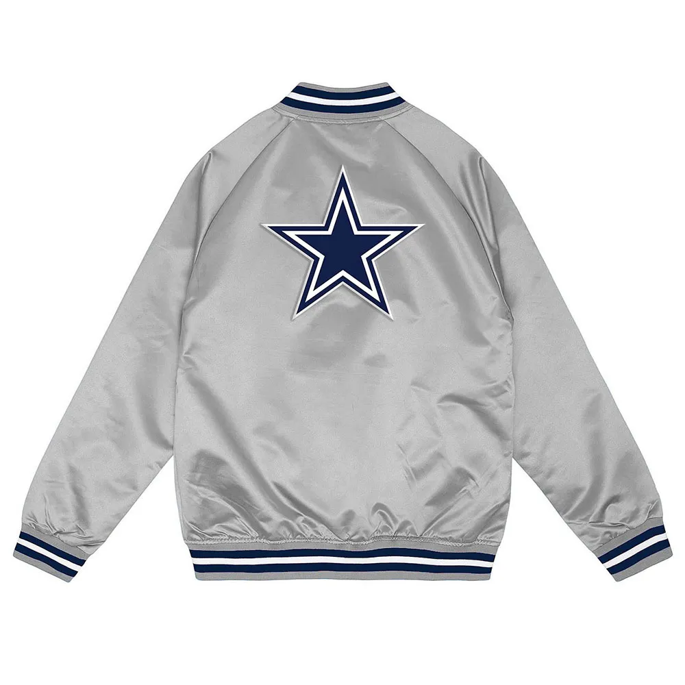 Dallas Cowboys Silver Lightweight Satin Jacket - Image 2