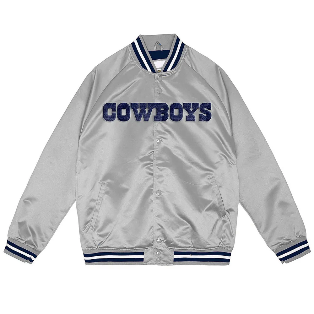 Dallas Cowboys Silver Lightweight Satin Jacket