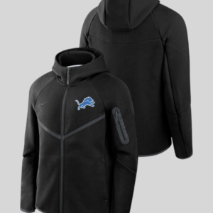 Detroit Lions Black Nike Tech Fleece Windrunner Hoodie