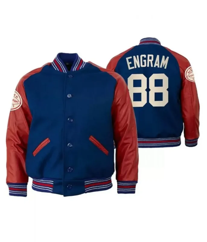 Evan Engram Varsity NY Giants Red and Blue Jacket