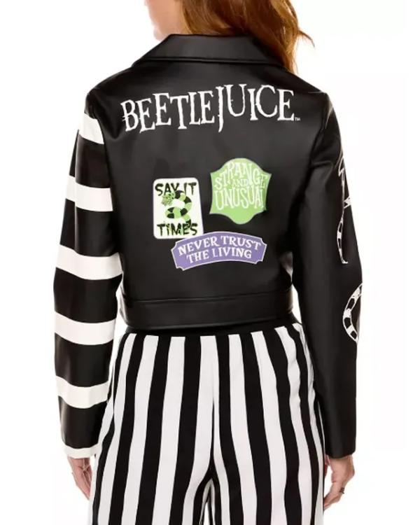 It’s Showtime Beetlejuice Leather Black Jacket