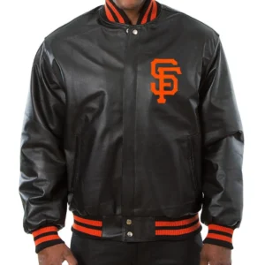 Giants Varsity San Francisco Black Leather Jacket