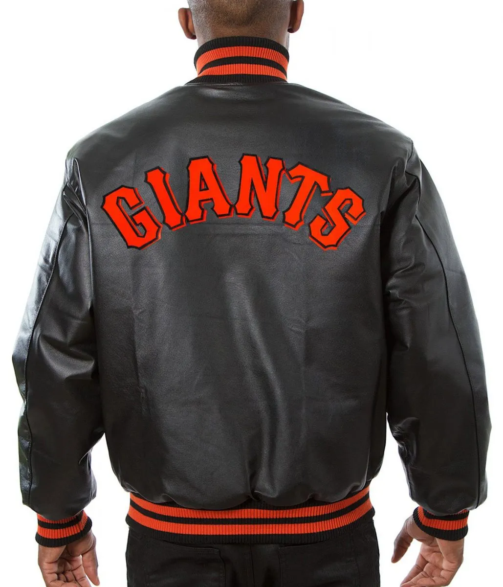Giants Varsity San Francisco Black Leather Jacket - Image 2