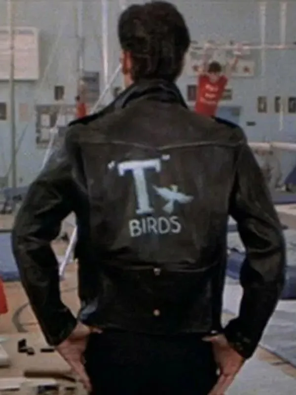 Grease John Travolta T-Birds Black Leather Jacket - Image 2