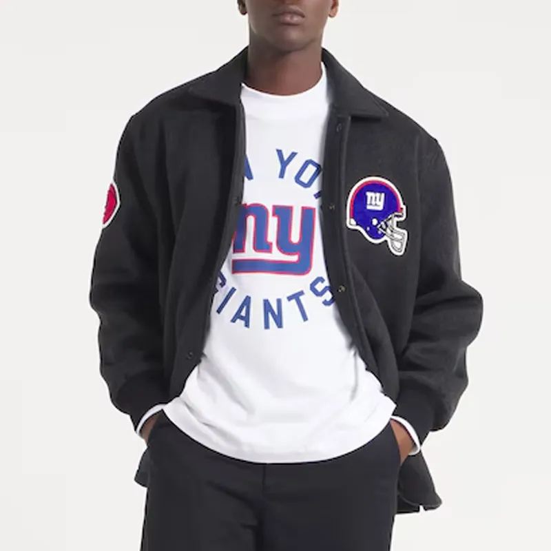 Heather Black NY Giants Wool Jacket - Image 2