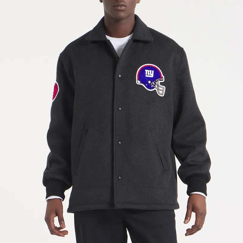 Heather Black NY Giants Wool Jacket