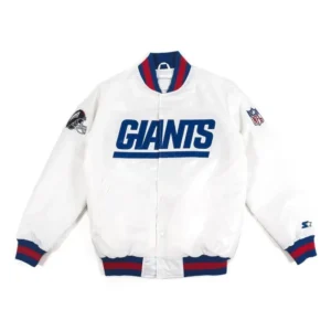 Helmet Bomber New York Giants White Jacket