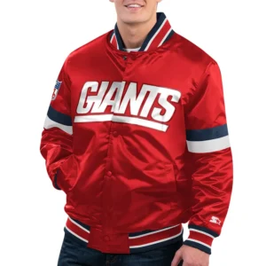 Home Game New York Giants Red Satin Jacket