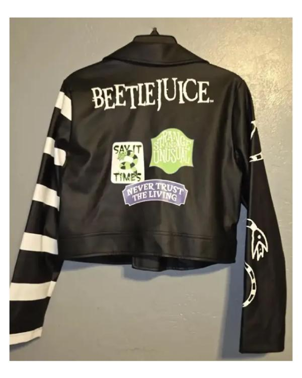 It’s Showtime Beetlejuice Leather Black Jacket - Image 3