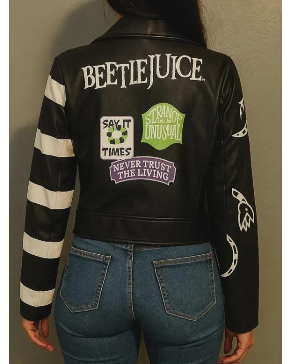It’s Showtime Beetlejuice Leather Black Jacket - Image 2