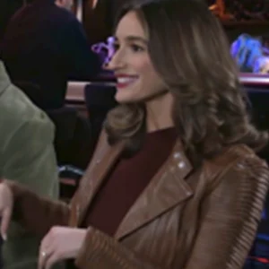 Jen Jacob Beyond The Gates Brown Leather Biker Jacket