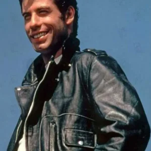 Grease John Travolta T-Birds Black Leather Jacket