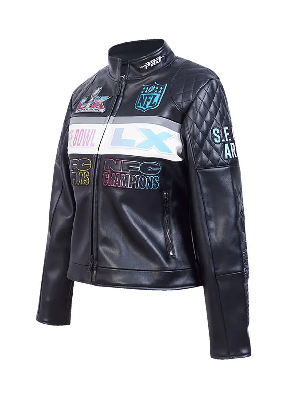 LX Super Bowl Moto Leather Jacket