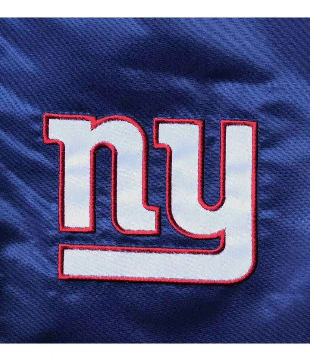 Leader Red and Blue NY Giants Full-Snap Satin Varsity Jacket