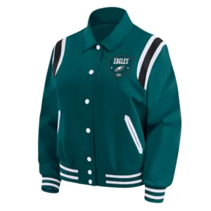Lightweight Philadelphia Eagles Midnight Green Varsity Satin Jacket