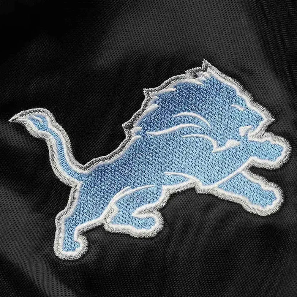Locker Room Detroit Lions Black Satin Jacket