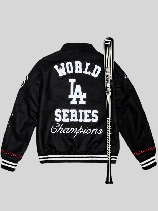 Los Angeles Dodgers Joshua Vides x Fanatics World Series Champions Varsity Jacket - Image 3