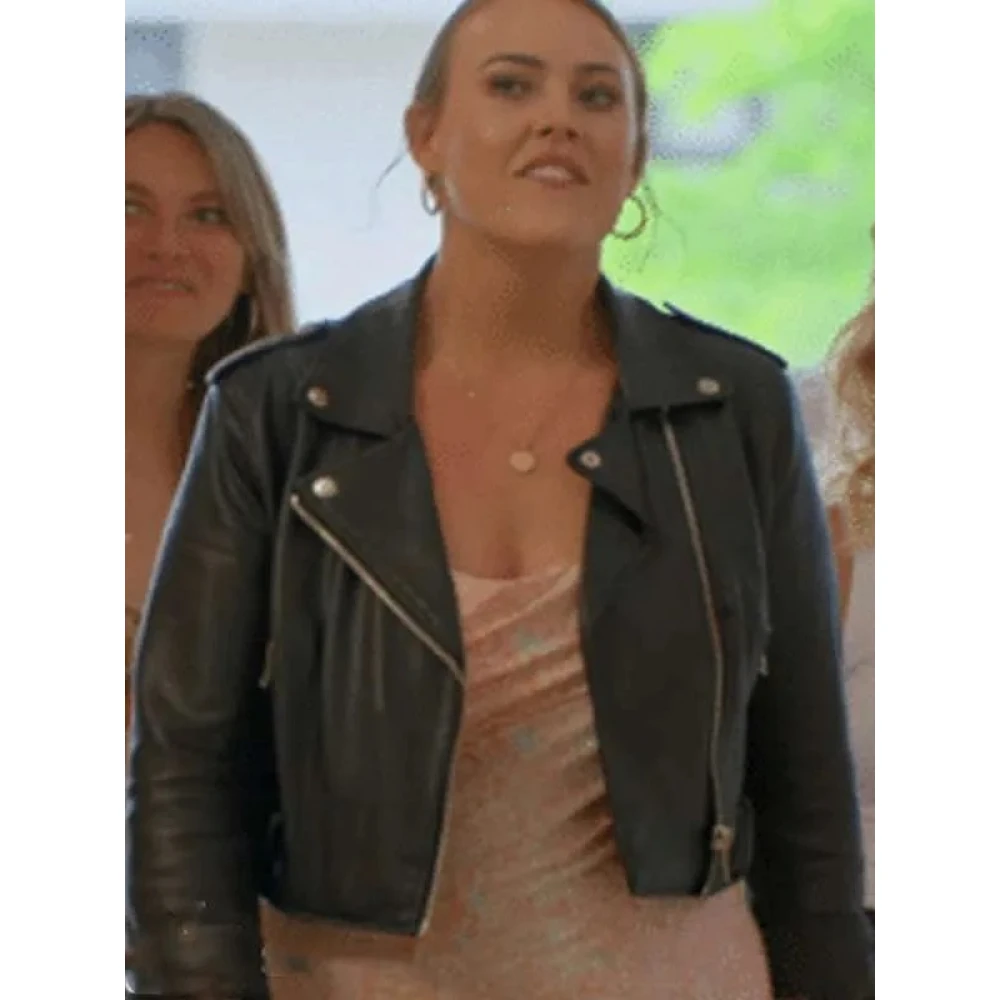 Love Is Blind S06 Chelsea Blackwell Black Leather Jacket - Image 2