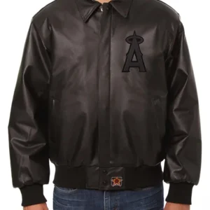 MLB Los Angeles Angels Leather Bomber Jacket