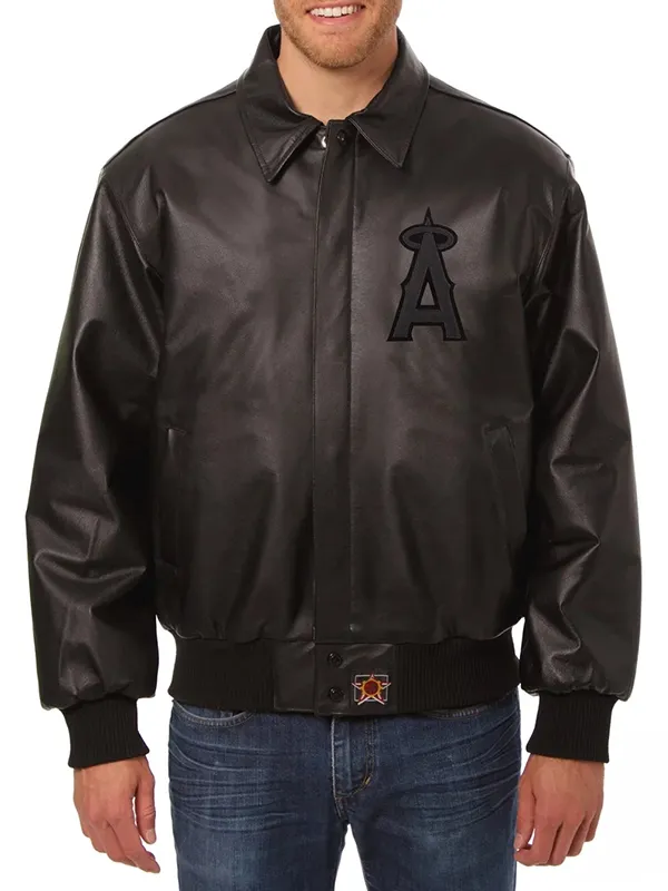 MLB Los Angeles Angels Leather Bomber Jacket