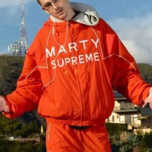 Marty Supreme Timothee Chalamet Orange Jacket