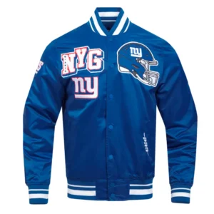 Mashup Classic NY Giants Rib Satin Jacket