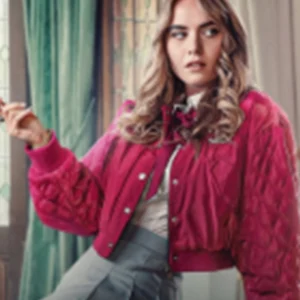 Maxton Hall S02 Quilted Pink Bomber Jacket