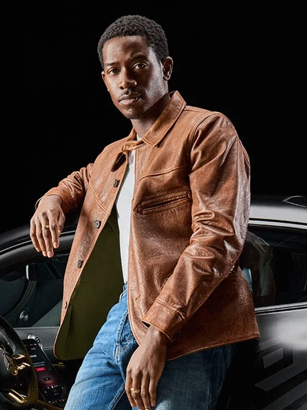Mercedes-Benz Damson Idris Bradley Leather Car Coat