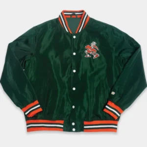 Miami Hurricanes Retro Sebastian Green Bomber Jacket