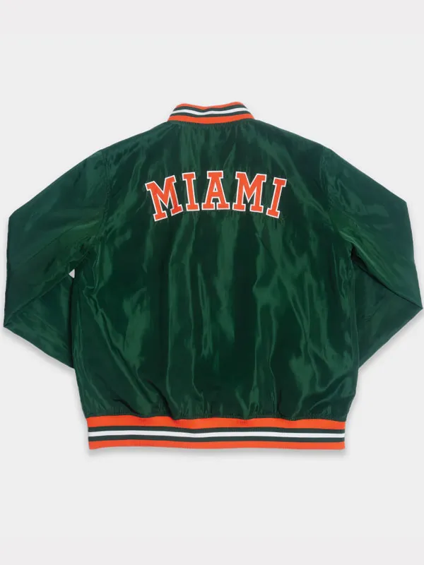 Miami Hurricanes Retro Sebastian Green Bomber Jacket
