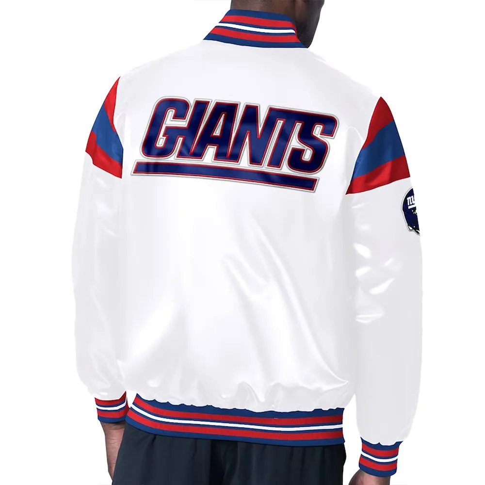 Midweight NY Giants White Satin Jacket