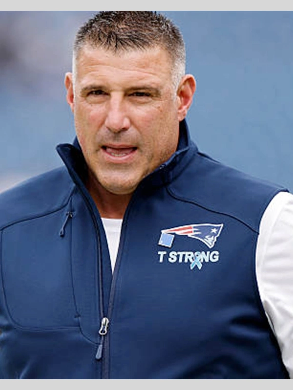 Mike Vrabel New England Patriots 2025 Blue Vest - Image 5