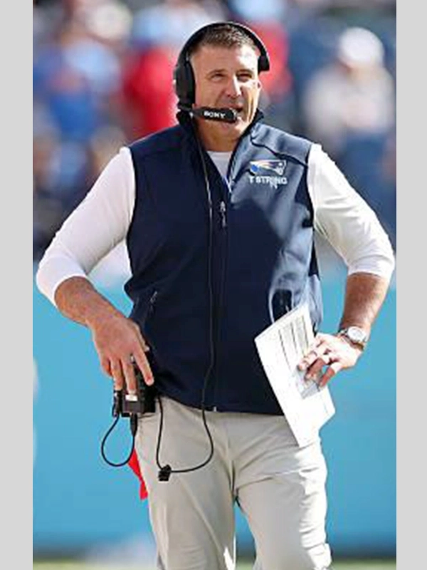 Mike Vrabel New England Patriots 2025 Blue Vest - Image 2